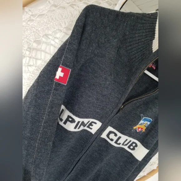 Alpine Club Charcoal Swiss Sweater Zip Up  Size Xlarge Limited Edition - Picture 4 of 6
